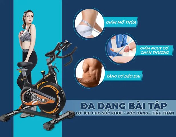 Xe đạp tập Okachi JP-490A (Đen Cam) Thế Hệ Mới