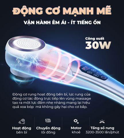 Máy Massage Cầm Tay Pin Sạc Okachi JP-620E - Thiết Bị Massage Hồng Ngoại Giảm Đau, Dễ Sử Dụng, Thích Hợp Mọi Nơi