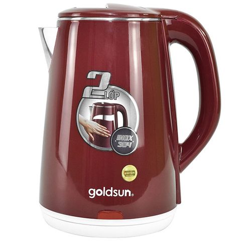 Ấm Siêu Tốc Goldsun GKT2612 - Dung Tích 2,2L, Công Suất 1800W, Tự Ngắt An Toàn, Thiết Kế Đẹp Mắt Màu Đỏ, Phù Hợp Gia Đình
