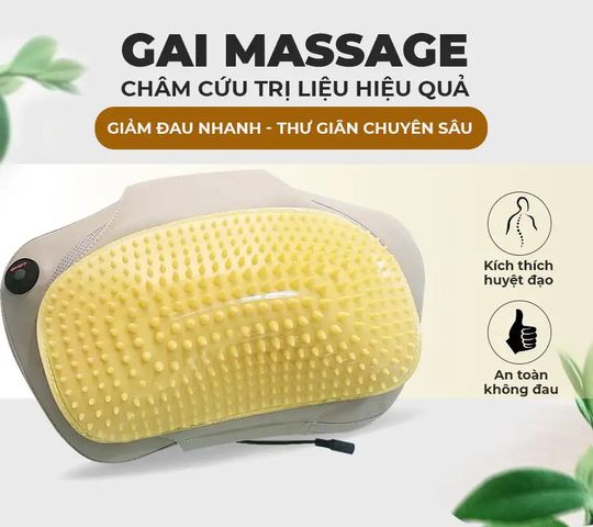 Gối Massage Hồng Ngoại Đau Vai Cổ Lưng Shiatsu OKACHI JP-568