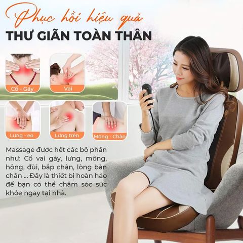 Đệm Massage Toàn Thân OKACHI JP-A80 - Thiết Bị Massage 3D Hồng Ngoại Chất Lượng Cao, Thư Giãn Giảm Đau Nhức, Công Nghệ Nhật Bản