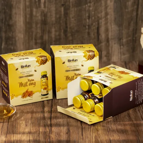 Mật Ong Đông Trùng Hạ Thảo Sinh Khối Tươi Biofun - Hỗ Trợ Sức Khỏe Hệ Hô Hấp, Hộp 6 Lọ 50ml - Quà Tặng Ý Nghĩa