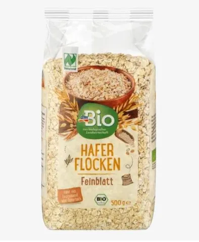 Yến mạch hữu cơ hạt vỡ ăn liền Bio Hafer Flocken nội địa Đức