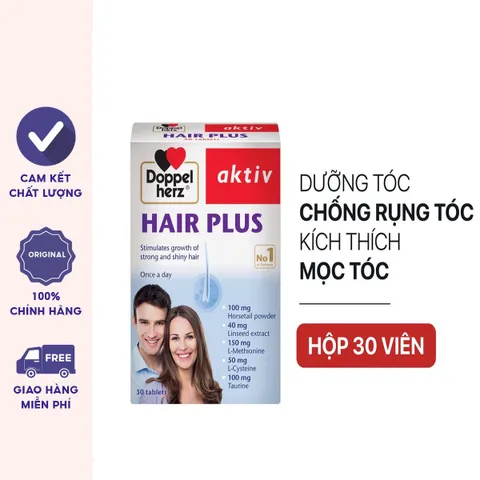 Viên uống chống rụng tóc kích thích mọc tóc Aktiv Hair Plus Hộp 30v