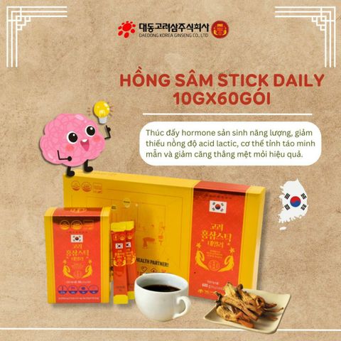 Tinh Chất Hồng Sâm Daily Daedong Hàn Quốc - 60 Gói 10g Thảo Dược Chống Stress, Nâng Cao Sức Khỏe và Tăng Cường Miễn Dịch