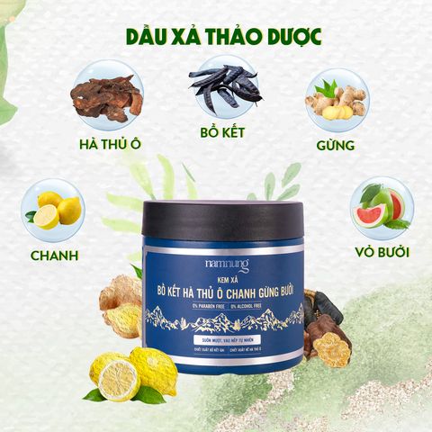 Dầu Xả Thảo Dược Nam Nung 200gr - Dưỡng Tóc Chắc Khỏe, Suôn Mượt, Ngăn Rụng Tóc, Giảm Gàu, Hương Bồ Kết Tuổi Thơ