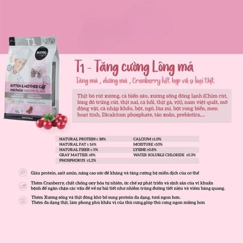 Thức ăn hạt cho mèo Mister Donut 1.8kg - Công thức dinh dưỡng nâng cấp, dành cho mèo mẹ và mèo con, topping 9 loại thịt ngon miệng