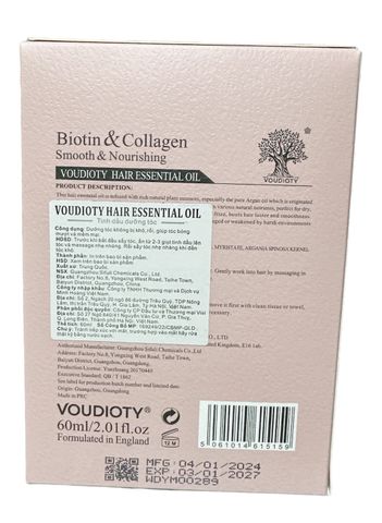 Tinh Dầu Dưỡng Tóc Phục Hồi Biotin & Collagen Hồng Pink 60ml - Nuôi Dưỡng Tóc Mềm Mượt, Bóng Khỏe