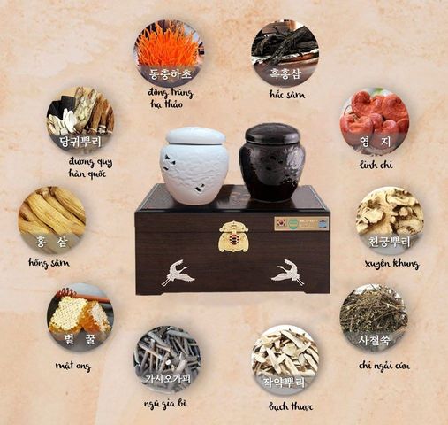 Cao Hắc Sâm Đông Trùng Hạ Thảo 500g x 2 Hũ Sứ Hàn Quốc - Tăng Cường Sức Đề Kháng, Cải Thiện Giấc Ngủ, Giảm Stress