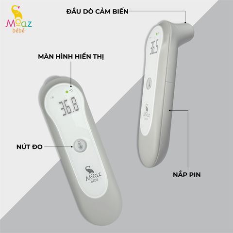 Nhiệt Kế Hồng Ngoại Đa Năng Moaz Bebe MB-024 - Thiết Bị Theo Dõi Thân Nhiệt Nhanh Chóng, Chính Xác Cho Gia Đình Có Trẻ Nhỏ