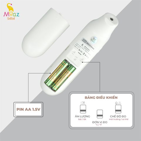 Nhiệt Kế Hồng Ngoại Đa Năng Moaz Bebe MB-024 - Thiết Bị Theo Dõi Thân Nhiệt Nhanh Chóng, Chính Xác Cho Gia Đình Có Trẻ Nhỏ