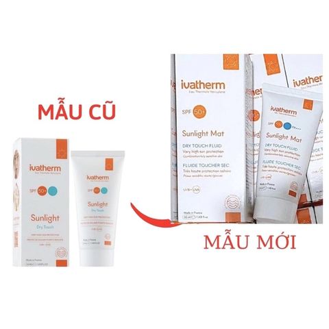 Kem Chống Nắng Ivatherm Sunlight Mat Fluide Toucher Sec SPF50+
