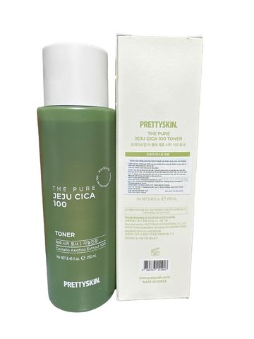 Nước Hoa Hồng Rau Má Pretty Skin Jeju Cica 100 Toner - Cân Bằng, Dưỡng Da, Giảm Viêm, 250ml