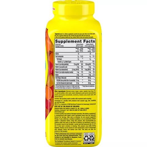 Kẹo gấu dẻo Lil Critters Omega-3 DHA Gummy Fish lọ 220 viên
