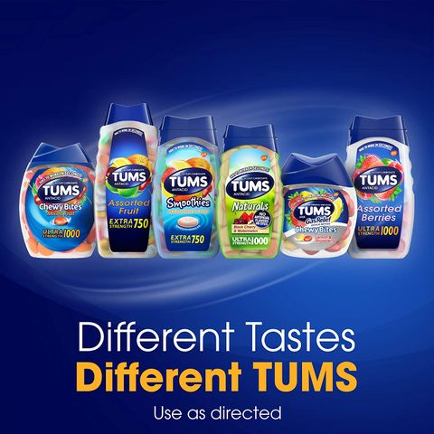 Viên Nhai Hỗ Trợ Dạ Dày TUMS Extra Strength 265 Viên - Giảm Đau Ợ Chua, Bổ Sung Canxi, Hương Vị Trái Cây Ngon Miệng