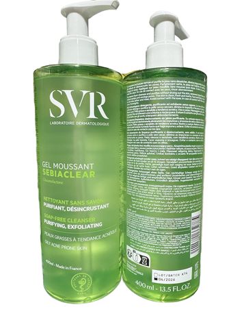 Gel Rửa Mặt SVR Sebiaclear 200ml - Dành Cho Da Dầu Nhạy Cảm, Làm Sạch Dịu Nhẹ, Giúp Kiềm Dầu, Pháp