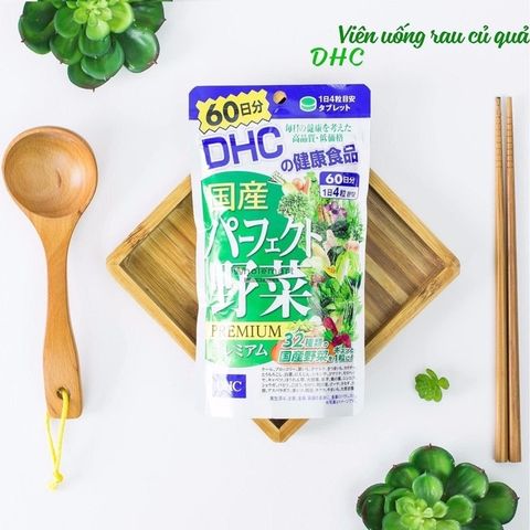 Viên uống DHC Rau Củ Quả Tổng Hợp Premium 240 Viên - Bổ Sung Chất Xơ và Vitamin Từ 32 Loại Rau, Hỗ Trợ Tiêu Hóa và Làm Đẹp Da