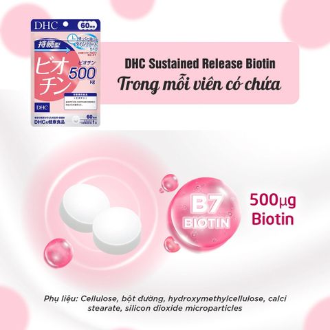 Viên Uống DHC Biotin Ngăn Rụng Tóc & Thúc Đẩy Mọc Tóc 60 Ngày - Bổ Sung Vitamin H Cho Tóc Khỏe & Da Đẹp Nhật Bản