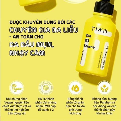 Serum Dưỡng Trắng Da TIA'M Vita B3 - Tinh Chất Phục Hồi Da Sau Mụn, Chống Thâm Mụn, Vitamin B3 10%, Alpha Arbutin 2% - 40ml Hàn Quốc