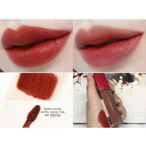 Son Kem Lì Lâu Trôi Black Rouge Velvet Airfit - Màu Đỏ Cam, Đỏ Đất, Nền Hồng Gạch - Sắc Môi Hoàn Hảo Cho Các Cô Nàng Đam Mê Trang Điểm