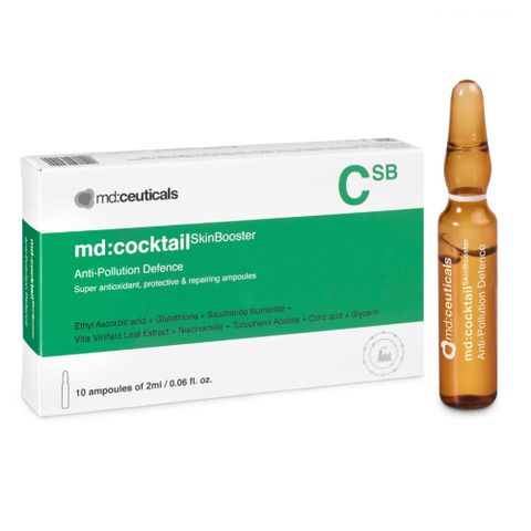 Serum Md:Ceuticals Cocktail SkinBooster Chống Ô Nhiễm, Phục Hồi Da, Dưỡng Ẩm & Ngăn Ngừa Lão Hóa - Dung Tích 10x20ml