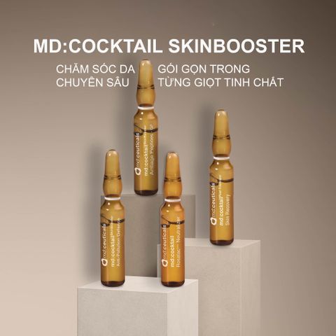 Serum Md:Ceuticals Cocktail SkinBooster Chống Ô Nhiễm, Phục Hồi Da, Dưỡng Ẩm & Ngăn Ngừa Lão Hóa - Dung Tích 10x20ml