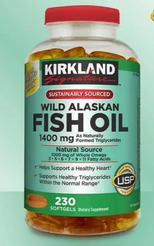 Viên Dầu Cá cao cấp Alaskan Kirkland Fish Oil 1400mg 230viên, Mỹ