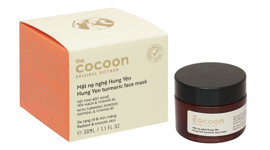 Mặt Nạ Nghệ Hưng Yên Cocoon 30ml - Mặt Nạ Dưỡng Sáng, Chống Oxy Hóa, 100% Thuần Chay từ Việt Nam