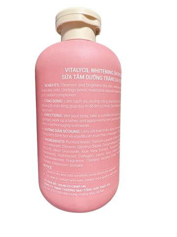 Sữa Tắm Dưỡng Trắng Da Vitalycil 470ml - Hỗ Trợ Làm Sáng Da, Giảm Vết Thâm, Cung Cấp Dưỡng Ẩm, Hương Thơm Sang Trọng