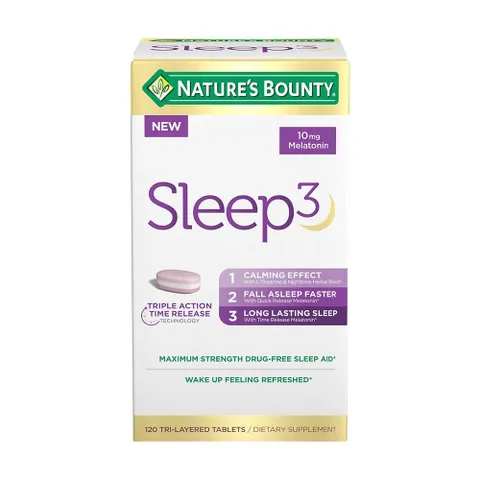 Viên hỗ trợ giấc ngủ Nature’s Bounty Sleep3 Melatoni.n 10mg 120 viên