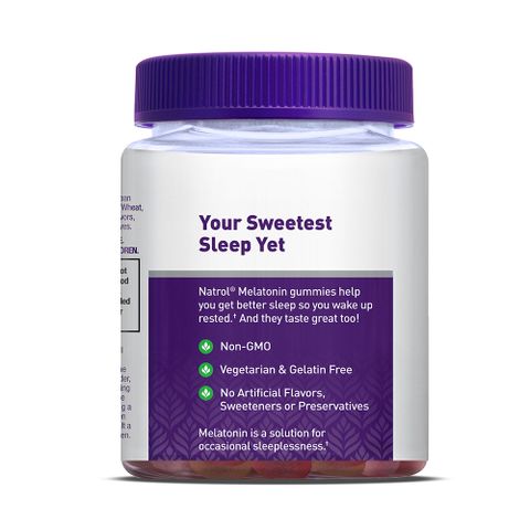 Kẹo dẻo hỗ trợ ngủ ngon Natrol Gummies 10mg Vị Dâu - Giúp Ngủ Say và Tăng Năng Lượng Sáng Hôm Sau, Thực Phẩm Chức Năng Mỹ