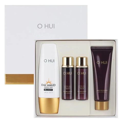 Bộ Kem Chống Nắng Ohui Perfect Sun Black Set - Dưỡng Da, Cải Thiện Nếp Nhăn, Chống Nắng SPF50+ PA+++ Chống Lão Hóa, Sữa Rửa Mặt 45ml