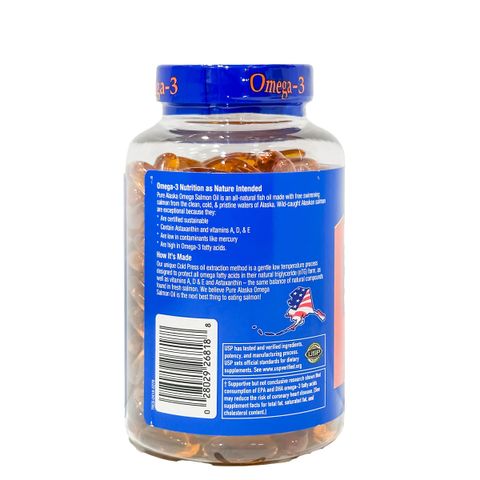 Viên Dầu Cá Hồi Pure Alaska Omega 3 Wild Salmon Oil 1000MG - Hỗ Trợ Sức Khỏe Tim Mạch, Tăng Cường Trí Não, 210 Viên