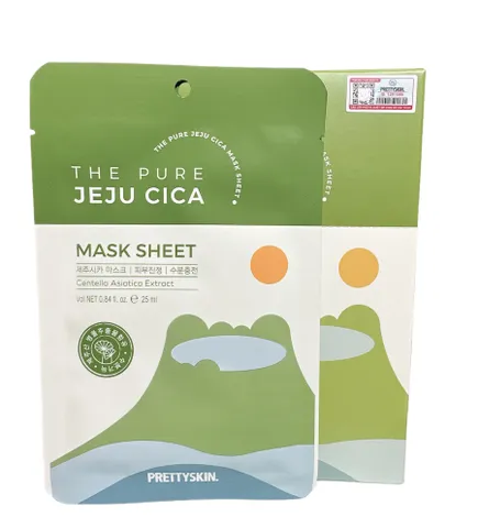 Mặt Nạ Rau Má Pretty Skin The Pure Jeju Cica Mask