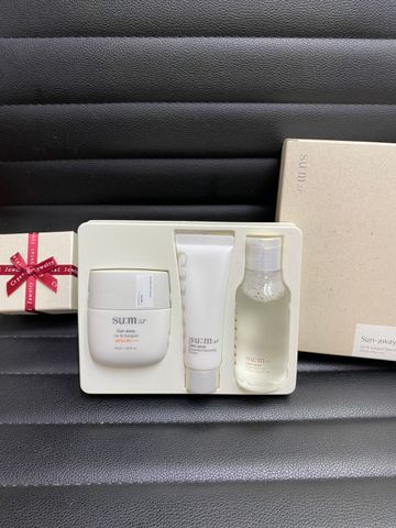 Set Kem Chống Nắng Su:m37 Sun-away Air Fit Sunquid SPF50+/PA++++ - Dưỡng Da, Làm Dịu Nhanh, Tặng Nước Tẩy Trang và Sữa Rửa Mặt