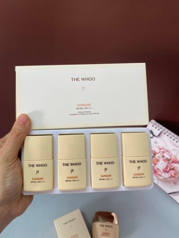 Set Kem Chống Nắng Whoo Gong Jin Hyang Sunquid UV Protective Lotion (SPF 50+/PA++++) - 50ml + 4 x 13ml, Chống Oxy Hóa, Dưỡng Ẩm Da