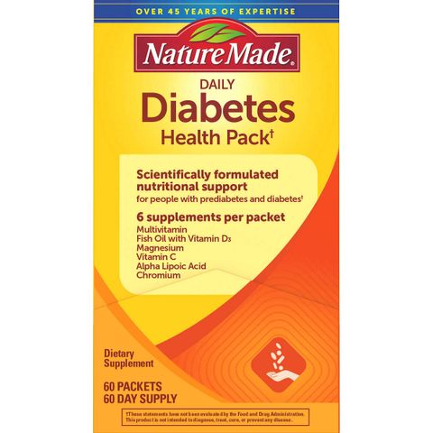 Vitamin hỗ trợ tiểu đường Nature Made Diabetes Health Pack - 60 gói dinh dưỡng thiết yếu cho người tiểu đường và tiền tiểu đường