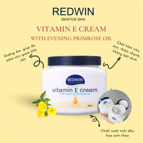 Kem Dưỡng Da Redwin Vitamin E Cream 300g - Giúp Dưỡng Ẩm S гầu, Mịn Da và Ngăn Ngừa Lão Hóa - Hàng Nhập Khẩu Chính Hãng Úc