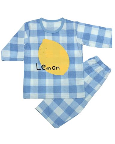 Bộ ngủ pijama lửng cho bé Lemon Check - nhập khẩu Hàn Quốc - Olomimi
