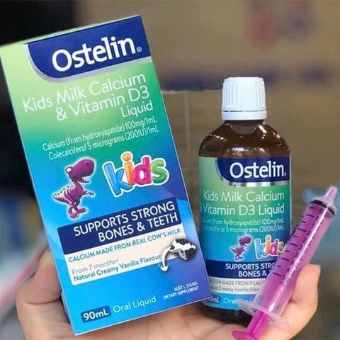 Ostelin Kids Milk Calcium và Vitamin D3 Liquid 90ml của Úc