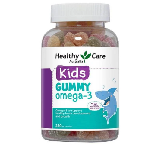 Kẹo dẻo Gummy Omega-3 Healthy Care 250 viên - Hỗ trợ phát triển trí não, tăng cường thị lực cho trẻ từ 2 tuổi, hương vị trái cây ngon miệng