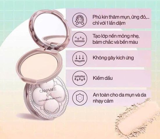 Phấn phủ Canmake Nhật Bản Marshmallow Finish - Siêu Mịn Kiềm Dầu, Che Khuyết Điểm Cho Lớp Trang Điểm Bền Màu
