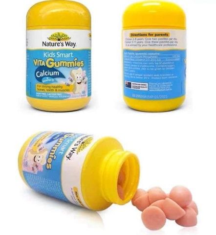 Kẹo Dẻo Nature Way Kids Smart Bổ Sung Canxi + Vitamin D3 Cho Trẻ 60 Viên - Hỗ Trợ Phát Triển Xương & Chiều Cao