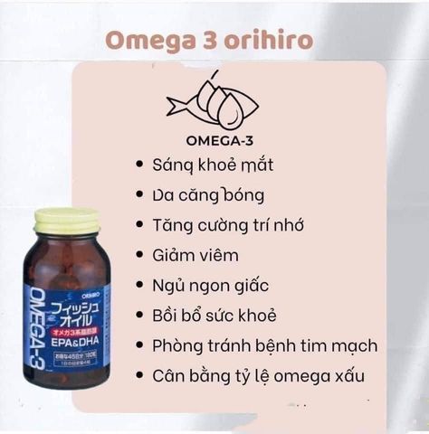 Dầu Cá Orihiro Omega 3 Nhật Bản - Viên Uống Bổ Sung Omega-3 Cho Sức Khỏe Tim Mạch, Mắt, Não - Lọ 180 Viên