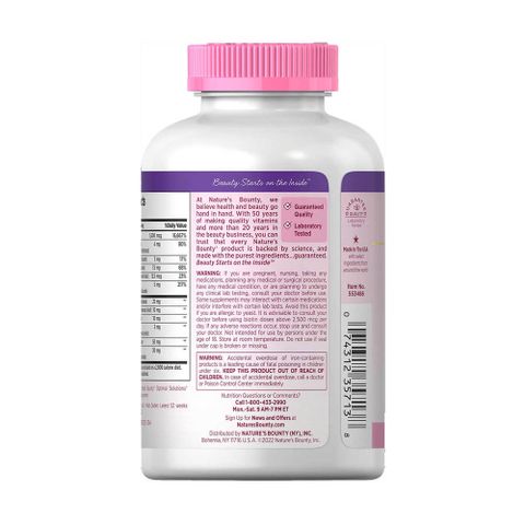 Viên Uống Làm Đẹp Da Tóc Móng Nature's Bounty Hair Skin & Nails 250 Viên - Tăng Cường Vitamin Chăm Sóc Sắc Đẹp Từ Bên Trong