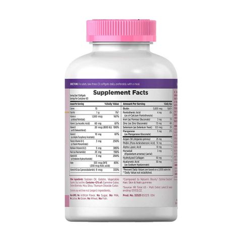 Viên Uống Làm Đẹp Da Tóc Móng Nature's Bounty Hair Skin & Nails 250 Viên - Tăng Cường Vitamin Chăm Sóc Sắc Đẹp Từ Bên Trong