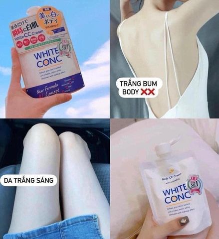 Combo Dưỡng Trắng Toàn Thân White Conc Nhật Bản - Sữa Tắm 360ml & Sữa Dưỡng Thể 200g, Chăm Sóc Da Trắng Hồng Tự Nhiên