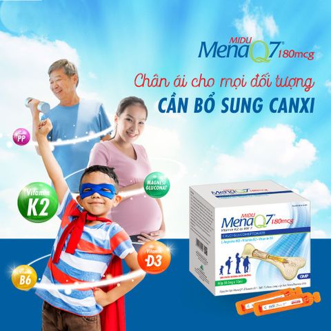 Midu MenaQ7 180mcg - Bổ Sung Canxi, Vitamin D3 & K2 Cho Trẻ Em Phát Triển Chiều Cao, Giúp Xương Chắc Khỏe