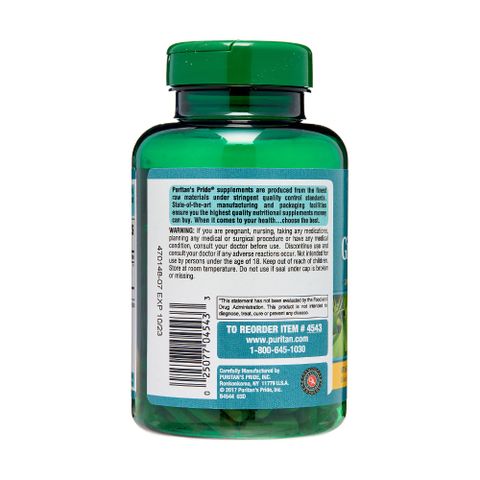 Viên uống hỗ trợ tăng cường trí nhớ Ginkgo Biloba Puritan's Pride 200 viên
