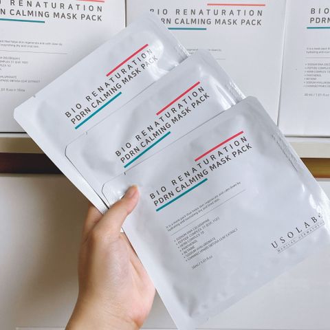 Mặt Nạ Usolab Bio Renaturation PDRN - Mặt Nạ Làm Dịu Da Tái Tạo Chống Lão Hóa, Chăm Sóc Da Mỏng Yếu, 10 Miếng 30ml